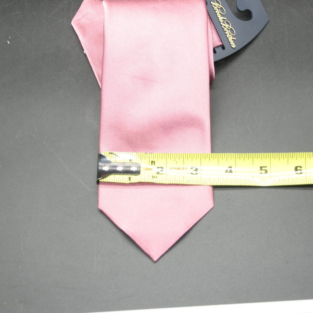 BROOKS BROTHERS Tie Pink Solid Twill Silk Made USA 58" x 3.5" New (Other)